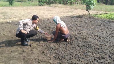 Polsek Sidoarjo Kota Lakukan Pengecekan Lahan Ketahanan Pangan 