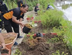 Bhabinkamtibmas Desa Sidomulyo Aipda Rudiawan Tanam Bibit Cabai Bersama Warga