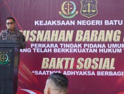 Kajari Batu Didik Adyotomo SH.,MH.,CSSL, Pimpin Pemusnahan Barang Bukti