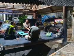 Cegah Gangguan Kamtibmas, Polsek Wonoayu Patroli Sambang Poskamling