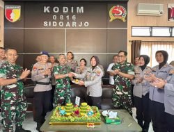 HUT TNI ke-80, Polresta Sidoarjo Beri Kejutan Kodim 0186 Sidoarjo