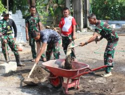 Satgas TMMD Kodim 0816/Sidoarjo Bangun Lapangan Voli