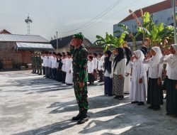Nasionalisme Tumbuh di Hari Santri, Satgas TMMD dan Santri Bersatu