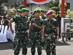 Kasiops Korem 084/BJ Hadiri Upacara Penyambutan Satgas Pamtas Yonif 500 R