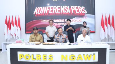 Polres Ngawi Amankan 2 Pengedar, Sita 223,842 Gram Sabu