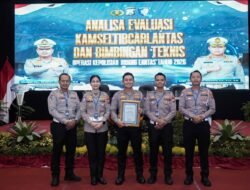Satlantas Polresta Sidoarjo Sabet Penghargaan Terbaik Manajemen Lalu Lintas Kawasan Terminal se-Jawa Timur